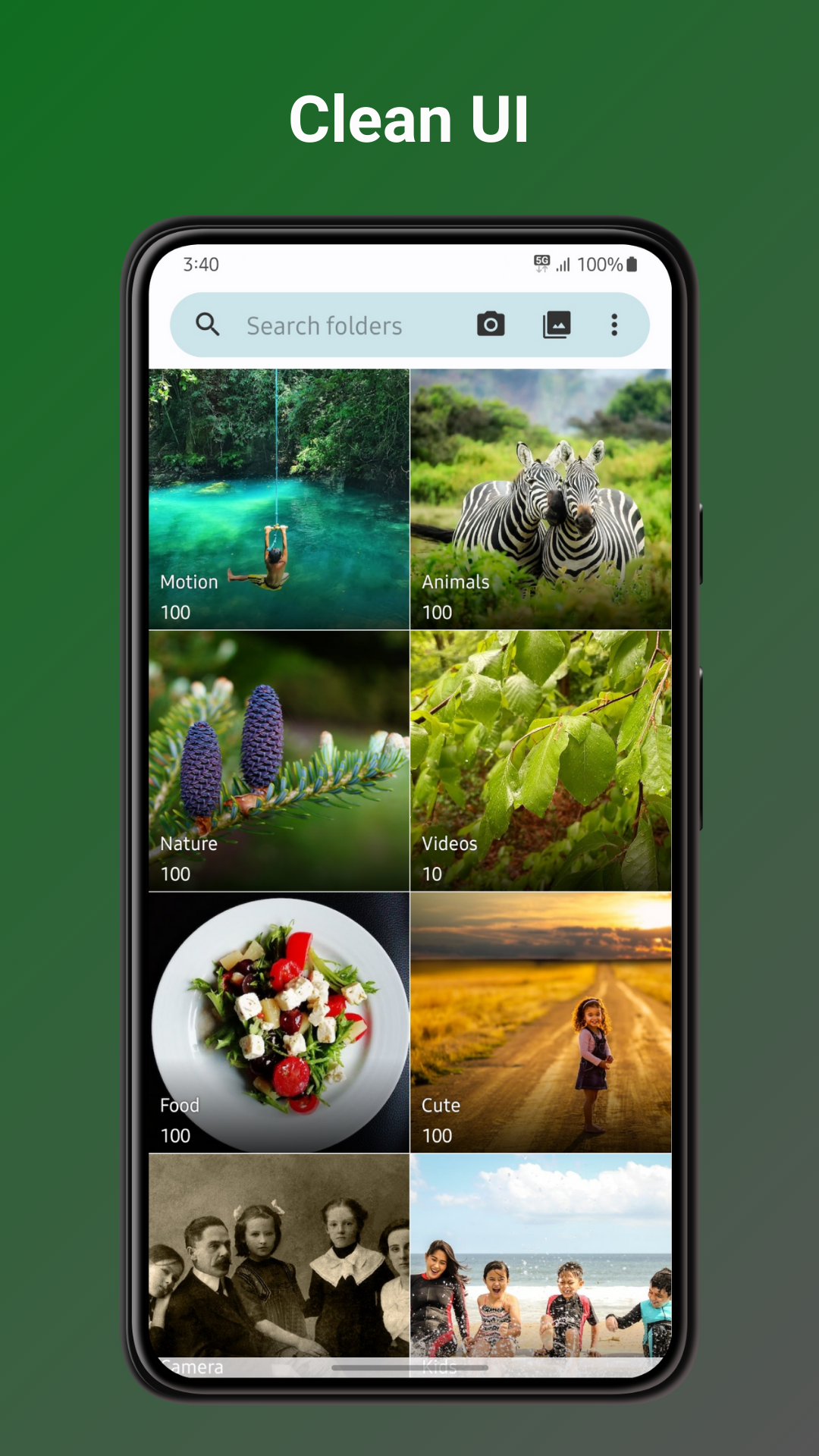 Folder overview screen in Fossify Gallery