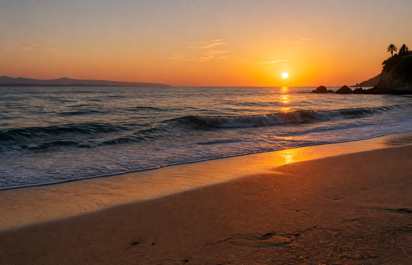Generated beach scene sample.